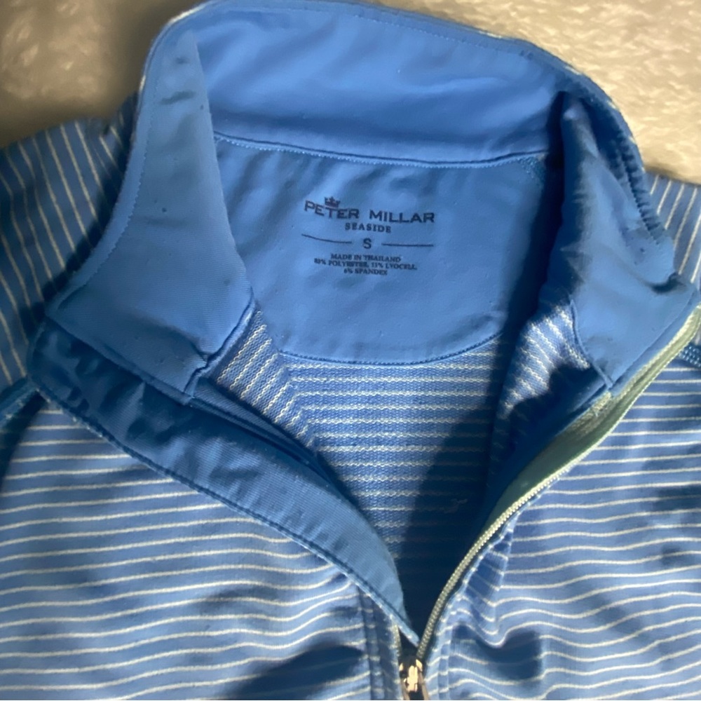 Peter Millar Stripe Performance Quarter-Zip Pullover. - Picture 5 of 9